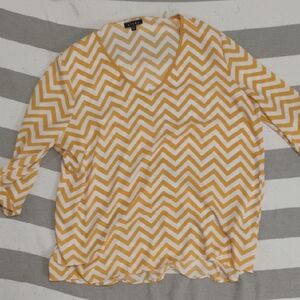 Kiara Yellow and White Chevron Blouse